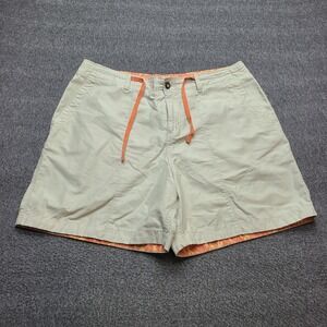 Horny Toad Cargo Shorts Womens 10 Beige Drawstring Cotton Blend 6 Inseam